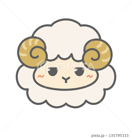 かわいい羊のキャラクター 未年のミニキャラのイラスト かわいい羊のキャラクター 未年のミニキャラのイラスト 135795333