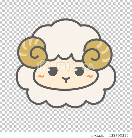 かわいい羊のキャラクター 未年のミニキャラのイラスト かわいい羊のキャラクター 未年のミニキャラのイラスト 135795333
