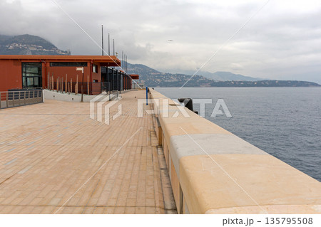 Empty Pier Monaco Mediterranean Empty Pier Monaco Mediterranean 135795508