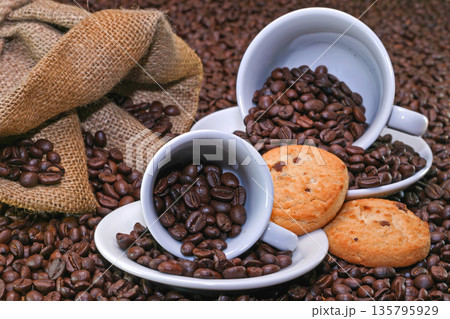 Coffee Cups With Cookies Coffee Cups With Cookies 135795929