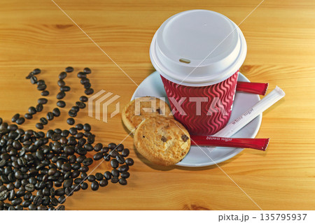Paper Cup Coffee Cookies Paper Cup Coffee Cookies 135795937