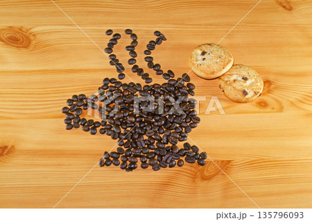Cookies Coffee Beans Table Cookies Coffee Beans Table 135796093
