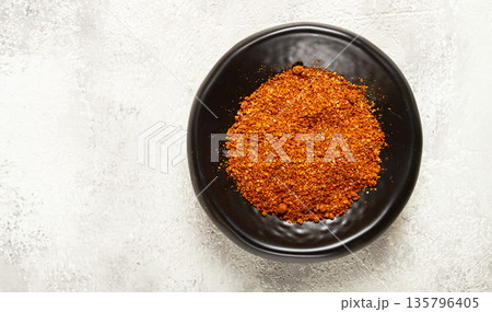Svan salt, black bowl, spices of Georgia, Georgian traditional cuisine, Svan salt, black bowl, spices of Georgia, Georgian traditional cuisine, 135796405