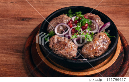 fried apkhazura, cutlet in a fat grid, spicy, Georgian dish, fried on ketsi, homemade, no people, fried apkhazura, cutlet in a fat grid, spicy, Georgian dish, fried on ketsi, homemade, no people, 135796427