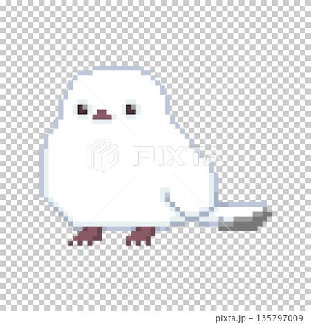 シマエナガのピクセルイラストレーション 135797009