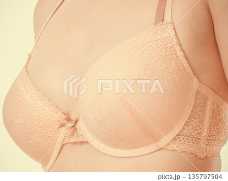 Woman chest in underwear bra lingerie Woman chest in underwear bra lingerie 135797504