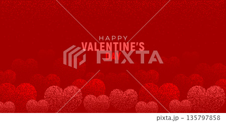 Happy Valentines Day Greeting Banner Or Card 135797858