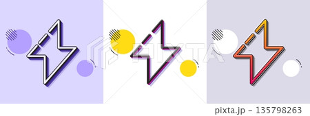 Energy line icon. Halftone dotted pattern. Gradient icon with grain shadow. Thunderbolt sign. Electric power symbol. Line energy icon. Various designs. Vector Energy line icon. Halftone dotted pattern. Gradient icon with grain shadow. Thunderbolt sign. Electric power symbol. Line energy icon. Various designs. Vector 135798263