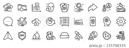 Co2 gas, Recovery devices and Waterproof line icons pack. Share, Message, Paper plane icons. Square area, Prescription drugs, Employee hand web icon. Fake news, Startup, Freezing pictogram. Vector 135798335