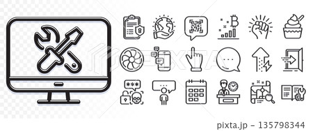 Search map, Click hand and Fan engine line icons for web app. Glare of light effect. Message icon. Pack of Cyber attack, Entrance, Empower pictogram icons. Vector 135798344