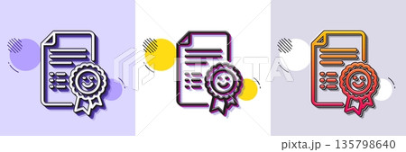 Smile award line icon. Halftone dotted pattern. Gradient icon with grain shadow. Positive feedback rating sign. Customer satisfaction symbol. Line smile icon. Various designs. Vector Smile award line icon. Halftone dotted pattern. Gradient icon with grain shadow. Positive feedback rating sign. Customer satisfaction symbol. Line smile icon. Various designs. Vector 135798640