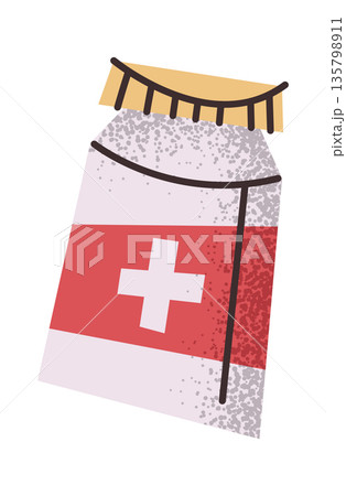 Medical jar with pills sticker 135798911