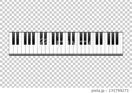 Piano keyboard illustration music image material 135799273