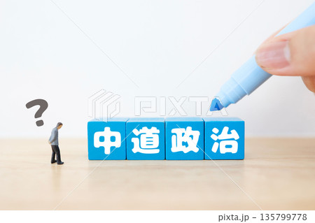中道政治とは何かを問う疑問と質問のコンセプト。 中道政治とは何かを問う疑問と質問のコンセプト。 135799778