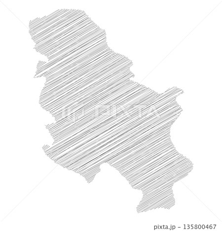 Serbia - solid black silhouette map of country area. Simple flat vector illustration. Serbia - solid black silhouette map of country area. Simple flat vector illustration. 135800467