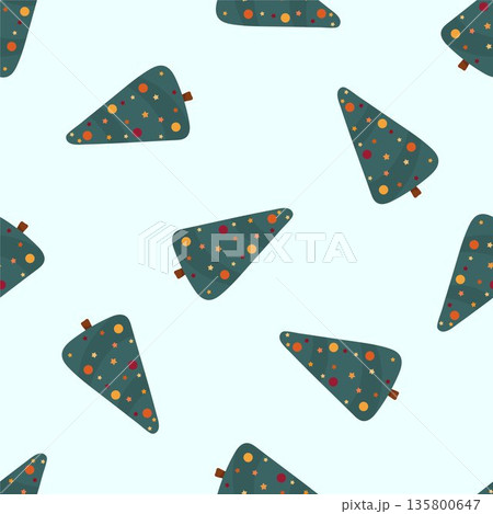 Christmas seamless vector background with fir tree 135800647