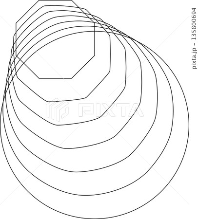 Polygon geometric blend to circle shape. Modern design element 135800694