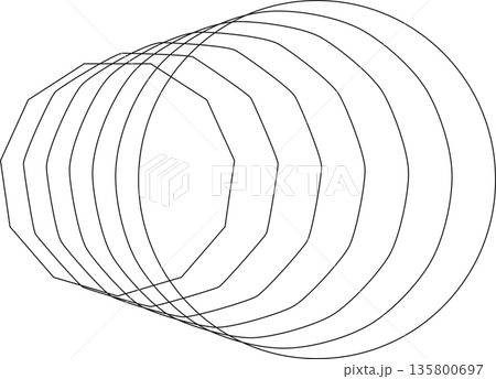 Polygon geometric blend to circle shape. Modern design element Polygon geometric blend to circle shape. Modern design element 135800697