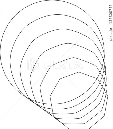Polygon geometric blend to circle shape. Modern design element 135800753