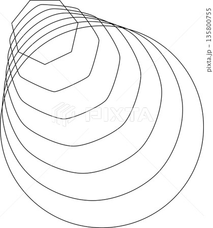 Polygon geometric blend to circle shape. Modern design element 135800755