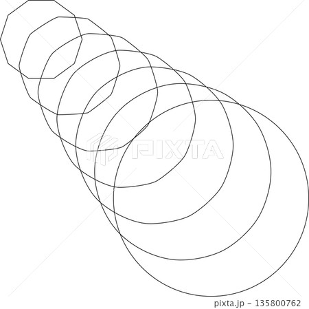 Polygon geometric blend to circle shape. Modern design element Polygon geometric blend to circle shape. Modern design element 135800762