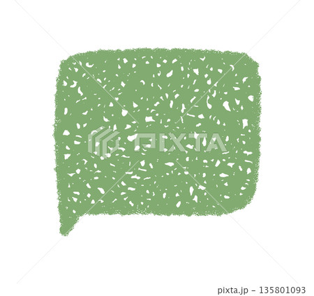 Organic chalk sketch speech bubble rectangle with green color and rough outline. Chat or comment message for communication and quote ideas with a talk graphic. Natural texture style expressive hand Organic chalk sketch speech bubble rectangle with green color and rough outline. Chat or comment message for communication and quote ideas with a talk graphic. Natural texture style expressive hand 135801093
