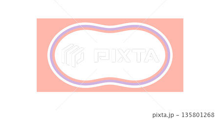 Groovy wavy rectangle border abstract in pastel colors and retro style. Outline frame with y2k background, unique shape and graphic look for modern projects. Groovy wavy rectangle border abstract in pastel colors and retro style. Outline frame with y2k background, unique shape and graphic look for modern projects. 135801268