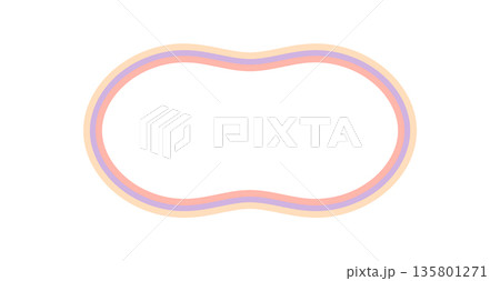 Groovy retro wavy rectangle outline frame with soft line shape in abstract border. Modern y2k background in pastel colors lends a graphic and stylish mood for any artistic project. Groovy retro wavy rectangle outline frame with soft line shape in abstract border. Modern y2k background in pastel colors lends a graphic and stylish mood for any artistic project. 135801271
