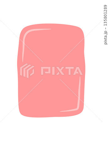 Handdrawn organic rectangle shape with wavy outline and soft color background. Blob patch used as quote sticker or textbox, with modern hand drawn elements for message and creative label design. 135801289