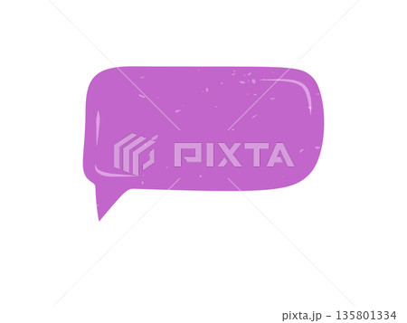 Purple grunge sticker bubble in hand drawn style forms an organic chat textbox. Talk box and message rectangle merge as a unique speech element, ideal for creative communication and comment template Purple grunge sticker bubble in hand drawn style forms an organic chat textbox. Talk box and message rectangle merge as a unique speech element, ideal for creative communication and comment template 135801334