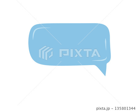 Hand drawn blue bubble in fluid rectangle sticker style. Conversation talk patch and doodle textbox, message or chat comment shape for creative sticker or patch conversation design. Hand drawn blue bubble in fluid rectangle sticker style. Conversation talk patch and doodle textbox, message or chat comment shape for creative sticker or patch conversation design. 135801344