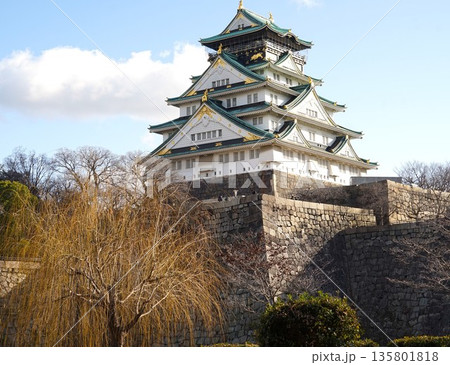 冬の大阪城天守閣の風景 135801818