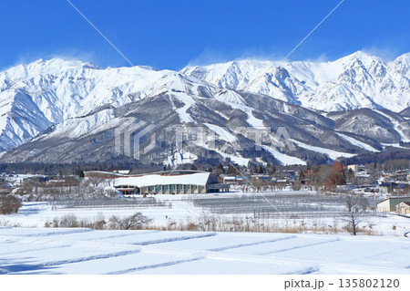 白馬村の冬　八方尾根スキー場と北アルプス 135802120