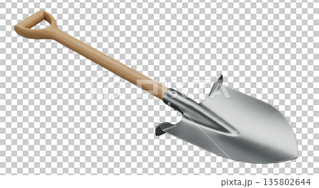Shovel with wooden handle and metal blade for digging and moving earth Shovel with wooden handle and metal blade for digging and moving earth 135802644