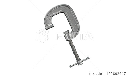 C-clamp for gripping and holding objects firmly in place C-clamp for gripping and holding objects firmly in place 135802647