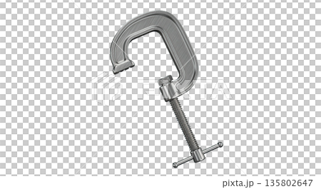 C-clamp for gripping and holding objects firmly in place C-clamp for gripping and holding objects firmly in place 135802647