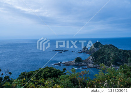 佐多岬公園展望台からみた早朝の海 135803041