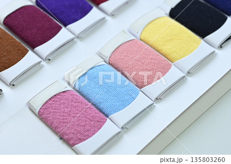 sample color shade of colorful fabric textile of clothing industry 135803260