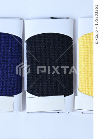 sample color shade of black fabric textile of clothing industry sample color shade of black fabric textile of clothing industry 135803261