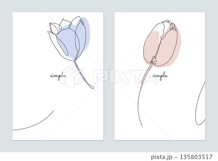 Minimalist poster design, tulip single line art illustration Minimalist poster design, tulip single line art illustration 135803517