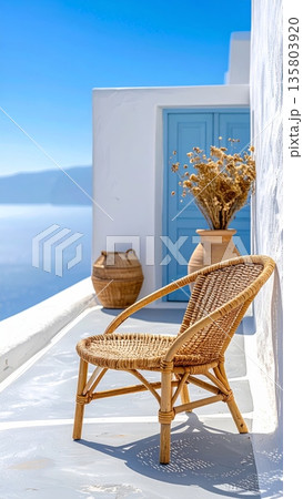 Mediterranean Santorini Style Balcony 135803920