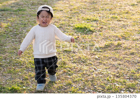 公園で大泣きする幼児 公園で大泣きする幼児 135804370