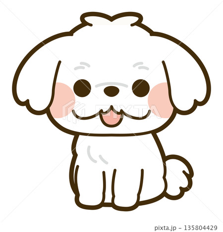 かわいいマルチーズのイラスト 135804429