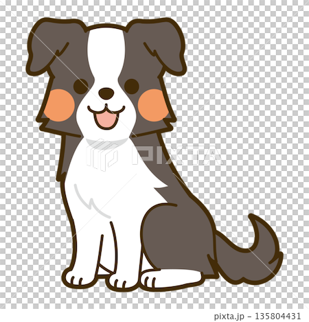 可愛的邊境牧羊犬插圖 135804431