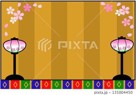 ひな人形飾り台の背景・壁紙 135804450