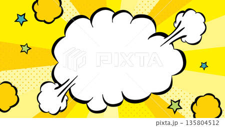 アメコミ背景　黄色 135804512