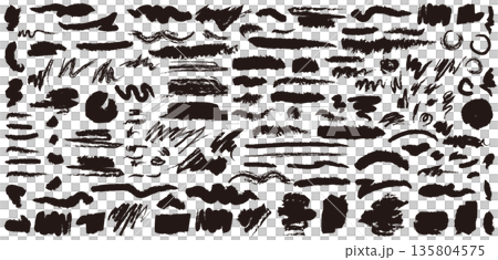 Brush drawing element set vector illustration 135804575
