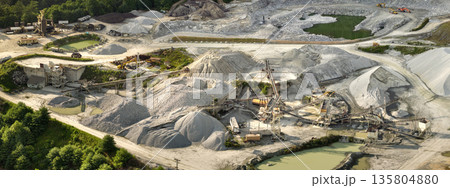 Open-pit mine of gravel materials for construction industry in Appalachian mountains in North Carolina, USA Open-pit mine of gravel materials for construction industry in Appalachian mountains in North Carolina, USA 135804880