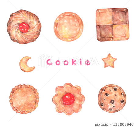 いろいろなクッキーのイラストセット いろいろなクッキーのイラストセット 135805940