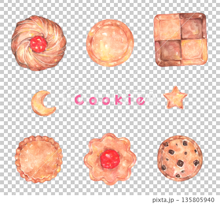 いろいろなクッキーのイラストセット いろいろなクッキーのイラストセット 135805940